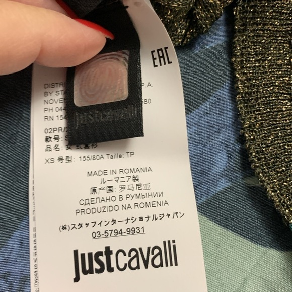 Roberto Cavalli Just Cavalli Knit Printed Blouse xs - Picture 15 of 16